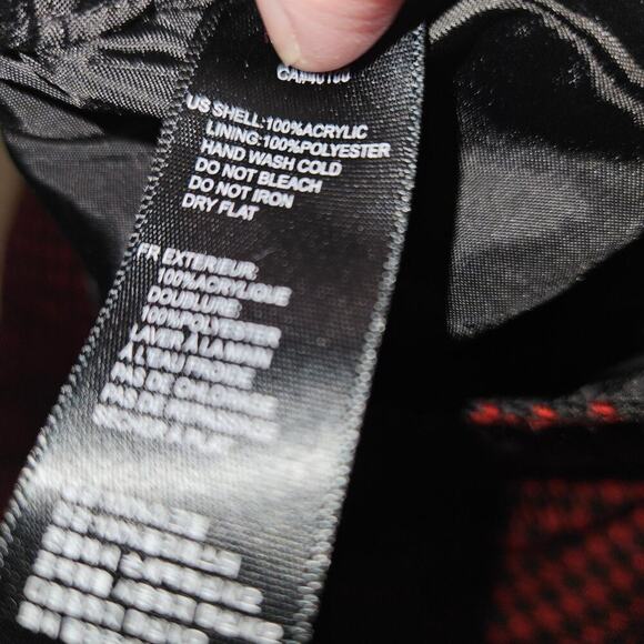 Houndstooth Tweed Red/Black Pleated Mini Skirt. Size Large (junior). - Picture 6 of 6